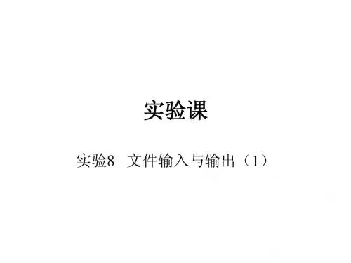 实验课8 文件输入与输出1