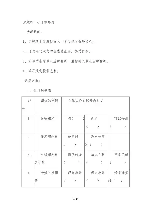 主题四小小摄影师