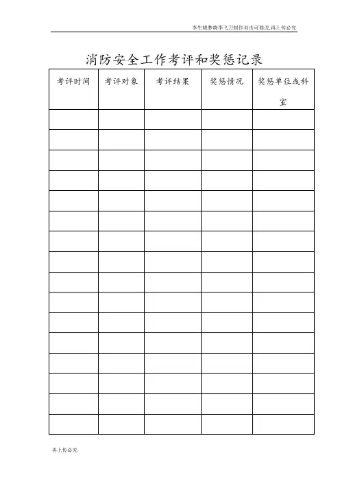 消防安全工作考评和奖惩记录