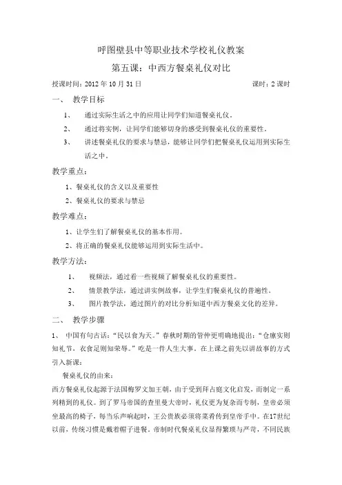 中西方餐桌礼仪 2