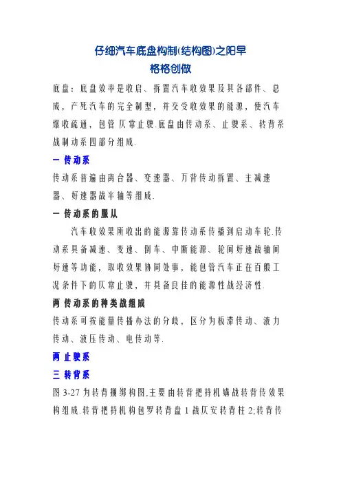详细汽车底盘构造(结构图)