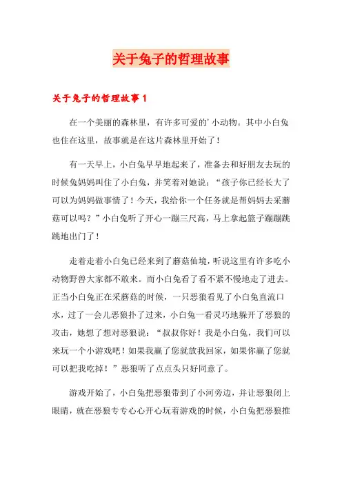 关于兔子的哲理故事