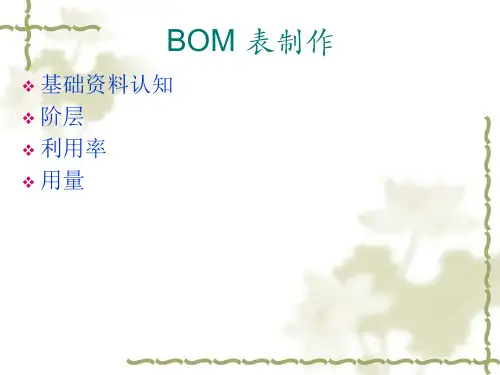 BOM表制作