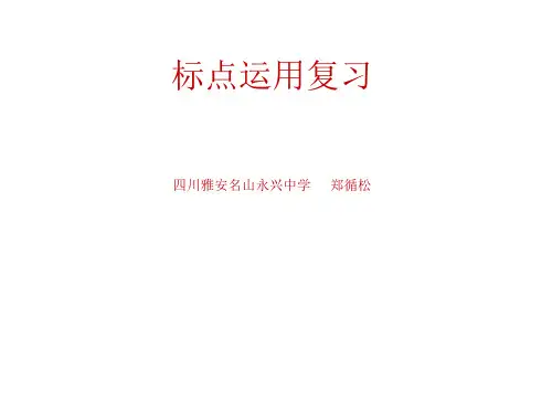 中考语文标点运用复习全面版