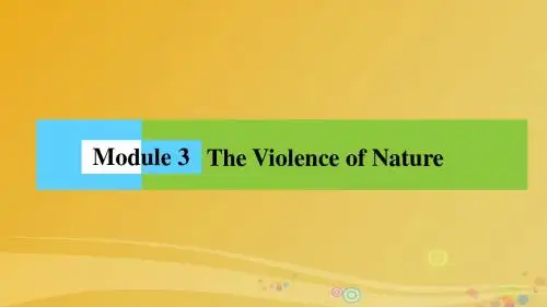 高中英语 Module 3 The Violence of Nature单元话题阅读课件