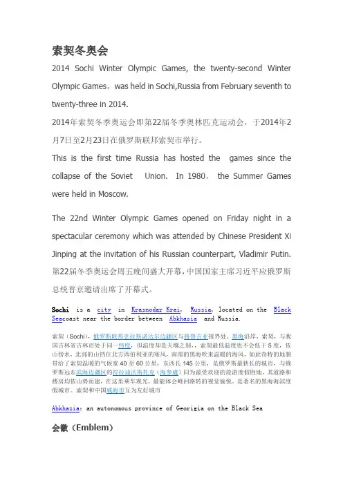 索契冬奥会