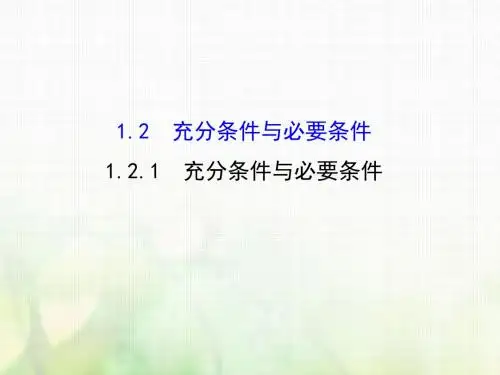 高中数学第一章常用逻辑用语1.2.1充分条件与必要条件课件2新人教A版选修1_1