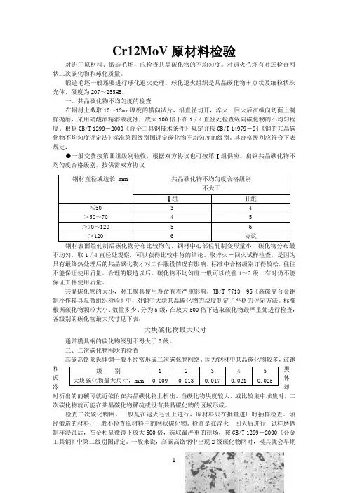 Cr12MoV的原材料检验