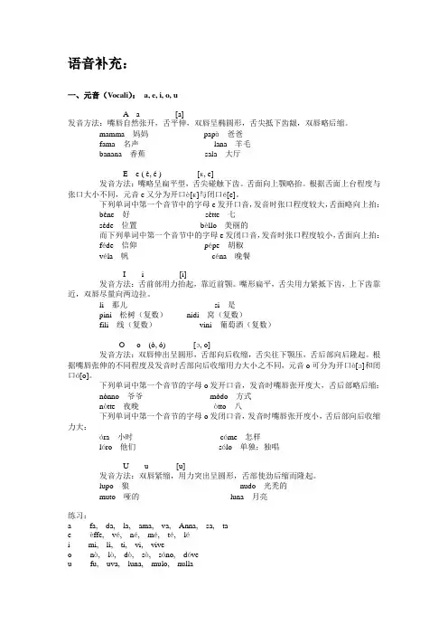 意大利语语法资料