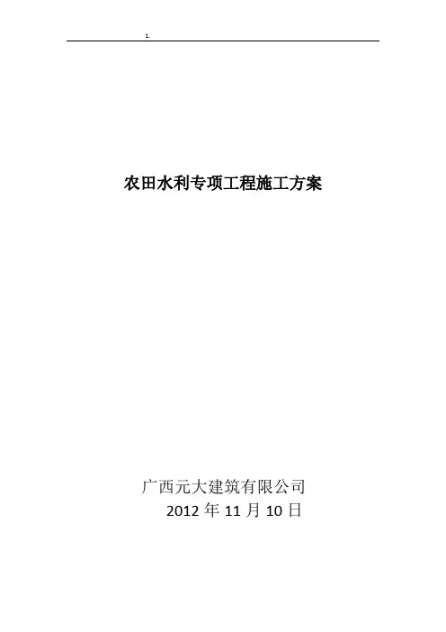 农田水利工程施工方案