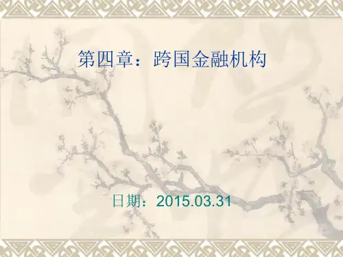 国际投资学第四章跨国金融机构