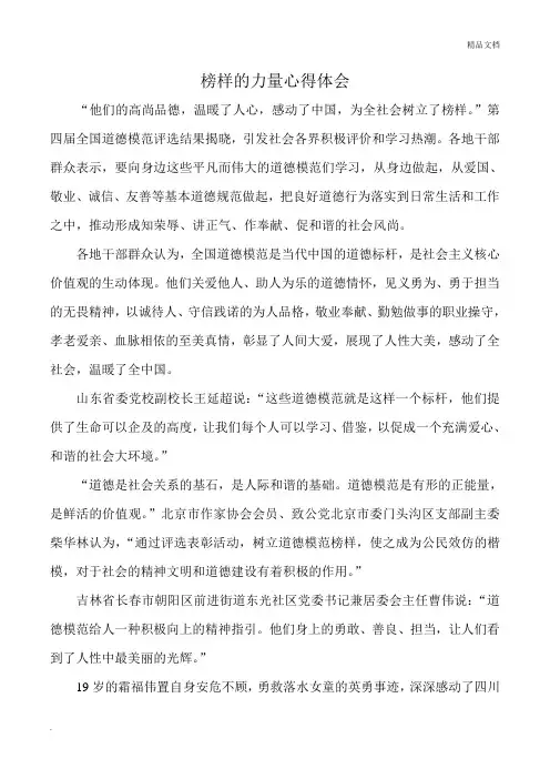 榜样的力量心得体会