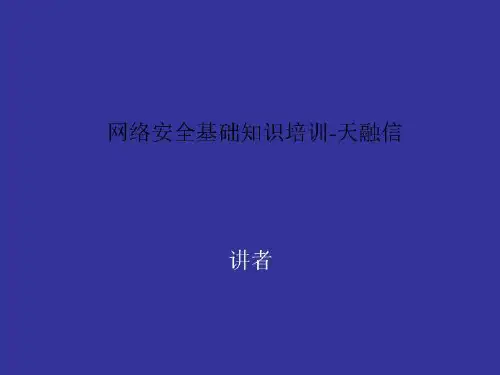 网络安全基础知识培训-天融信