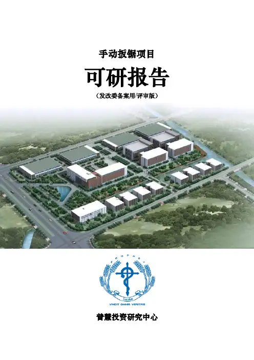 手动扳锯项目可研报告发改委备案用(评审版)