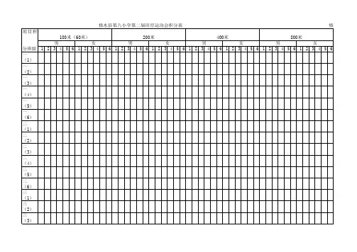 运动会积分表Microsoft Excel 工作表
