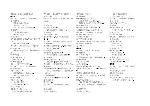 苏教版高中语文课本目录