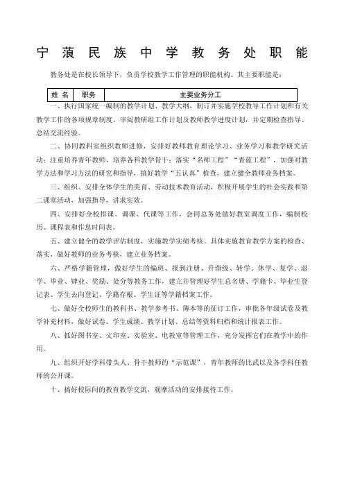 教务处各项规章制度综合