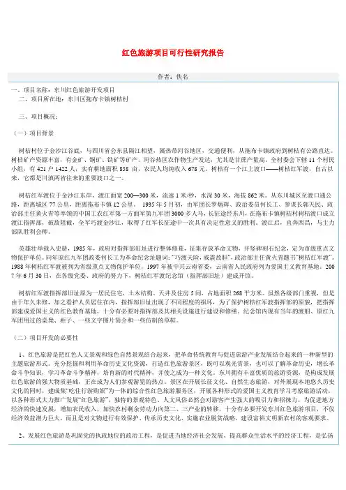 红色旅游项目可行性研究报告