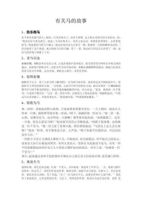 有关马的故事