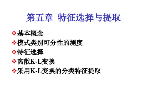 模式识别-5--特征选择与提取