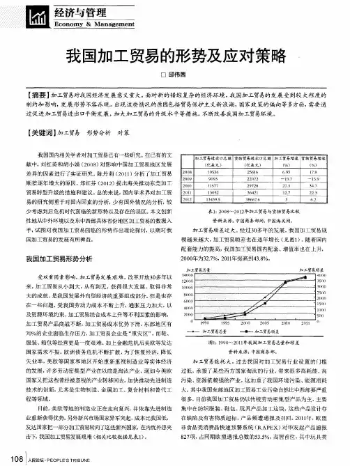 我国加工贸易的形势及应对策略