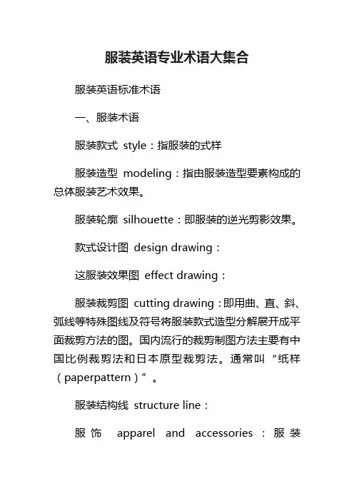 服装英语专业术语大集合