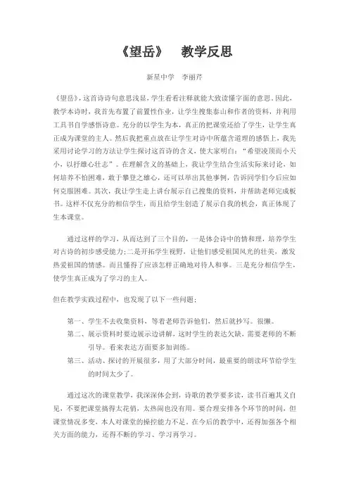 望岳反思