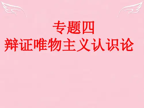 高二政治必修4 专题四 辩证唯物主义认识论 课件