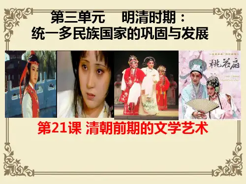 人教部编版七年级历史下册 第21课 清朝前期的文学艺术课件(共20张PPT+素材)