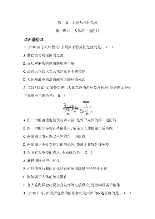第一课时 人体的三道防线
