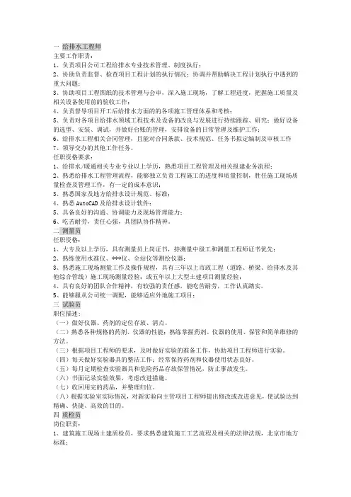 长沙市规划设计院有限责任公司招聘岗位及要求
