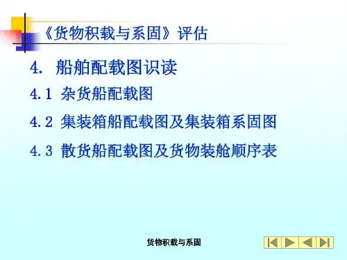 货物积载与系固船舶配载图识读1杂货船配载图35页PPT