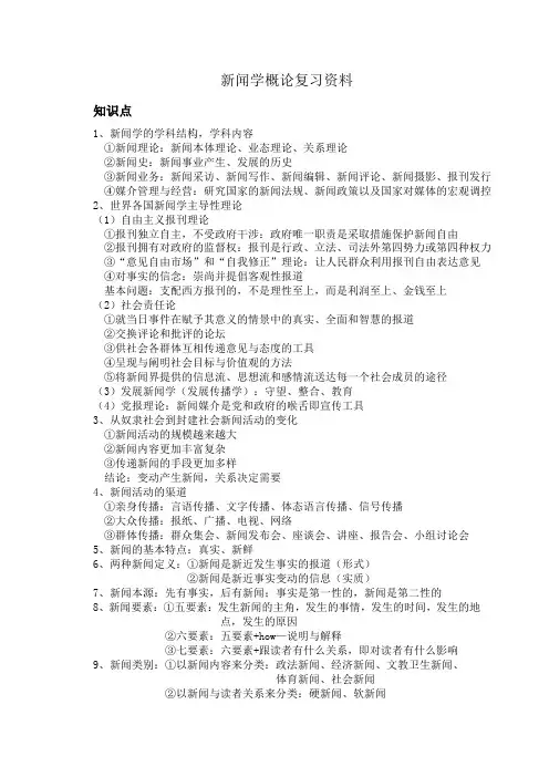 新闻学概论复习资料 3