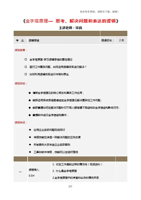金字塔原理-思考、解决问题与表达的逻辑宋尚