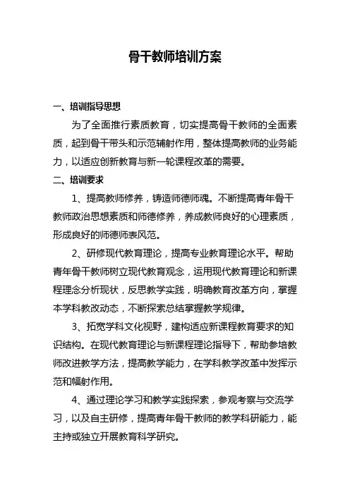 骨干教师培训方案 2