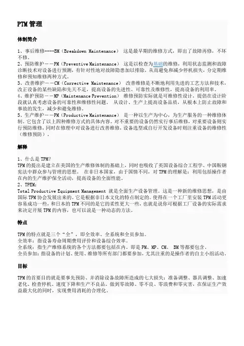PTM管理分解