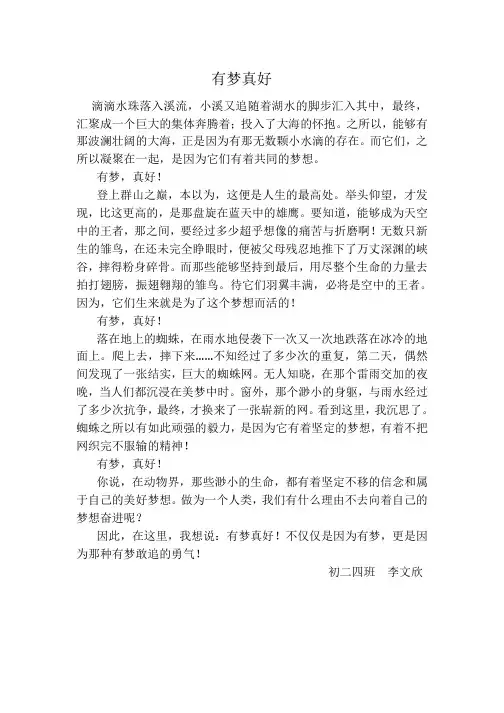 有梦真好