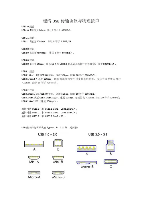 理清USB传输协议与物理接口