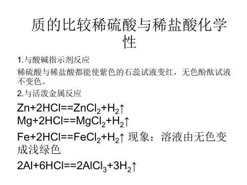 稀硫酸与稀盐酸化学性质