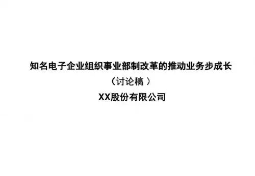 知名企业XX事业部制咨询建议书(案例)