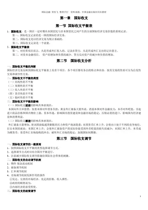 国际金融期末考试复习重点