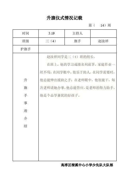 升旗手介绍