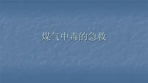 煤气中毒急救PPT课件