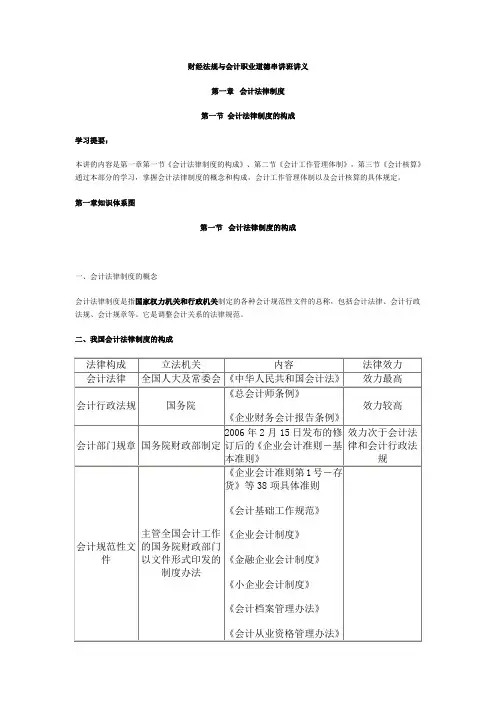 财经法规与会计职业道德串讲班讲义