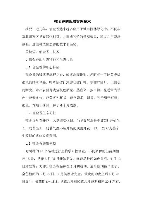 郁金香栽培管理技术