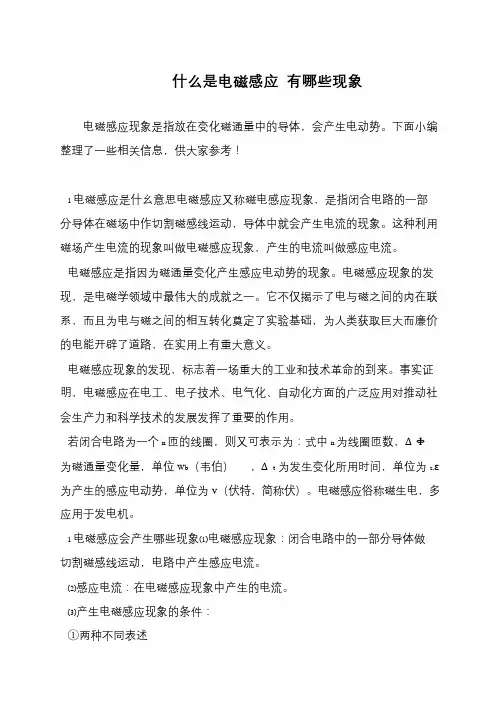 什么是电磁感应 有哪些现象