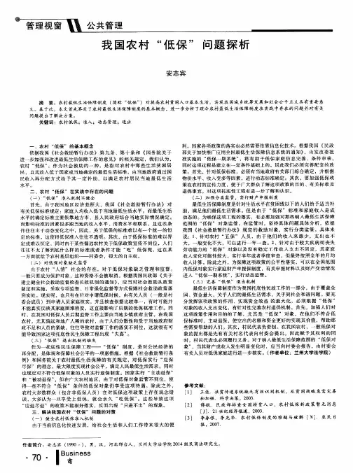 我国农村“低保”问题探析