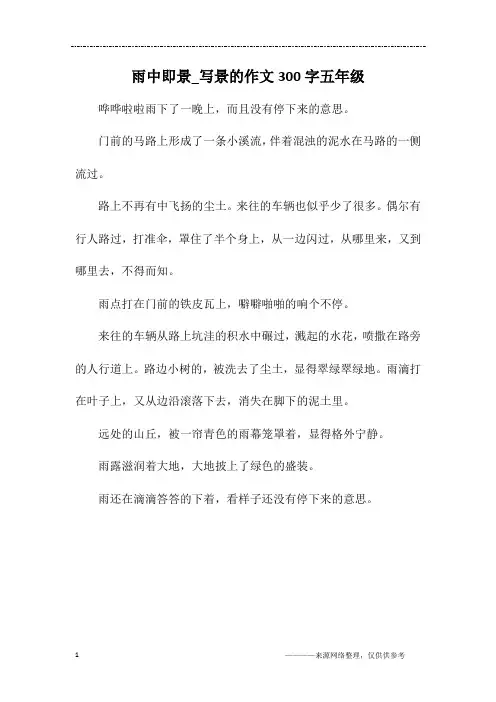 雨中即景_写景的作文300字五年级