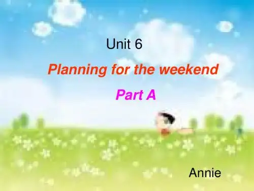 牛津6BUnit6 Planning for the week