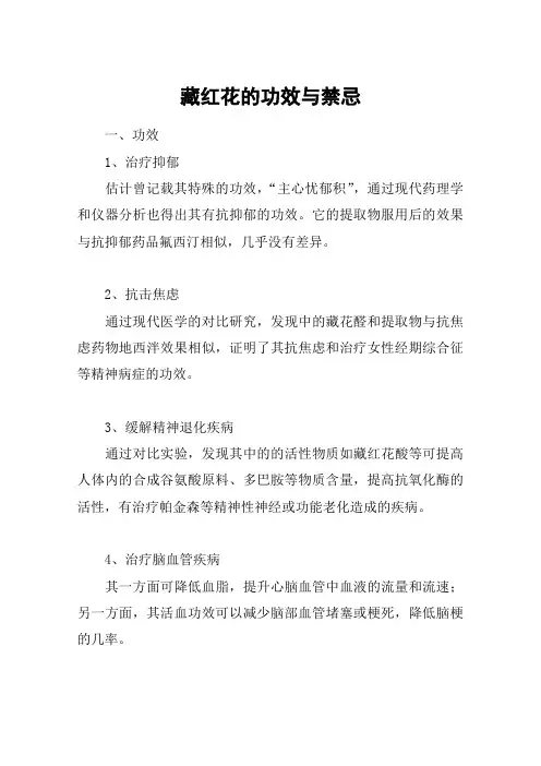 藏红花的功效与禁忌